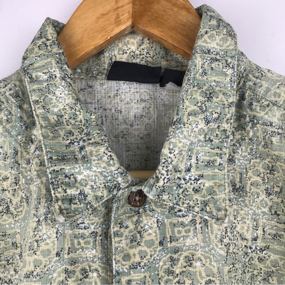 VTG 2000 Patagonia Floral Tribal Organic Cotton Hawaiian Button Shirt Medium EUC - Picture 3 of 15